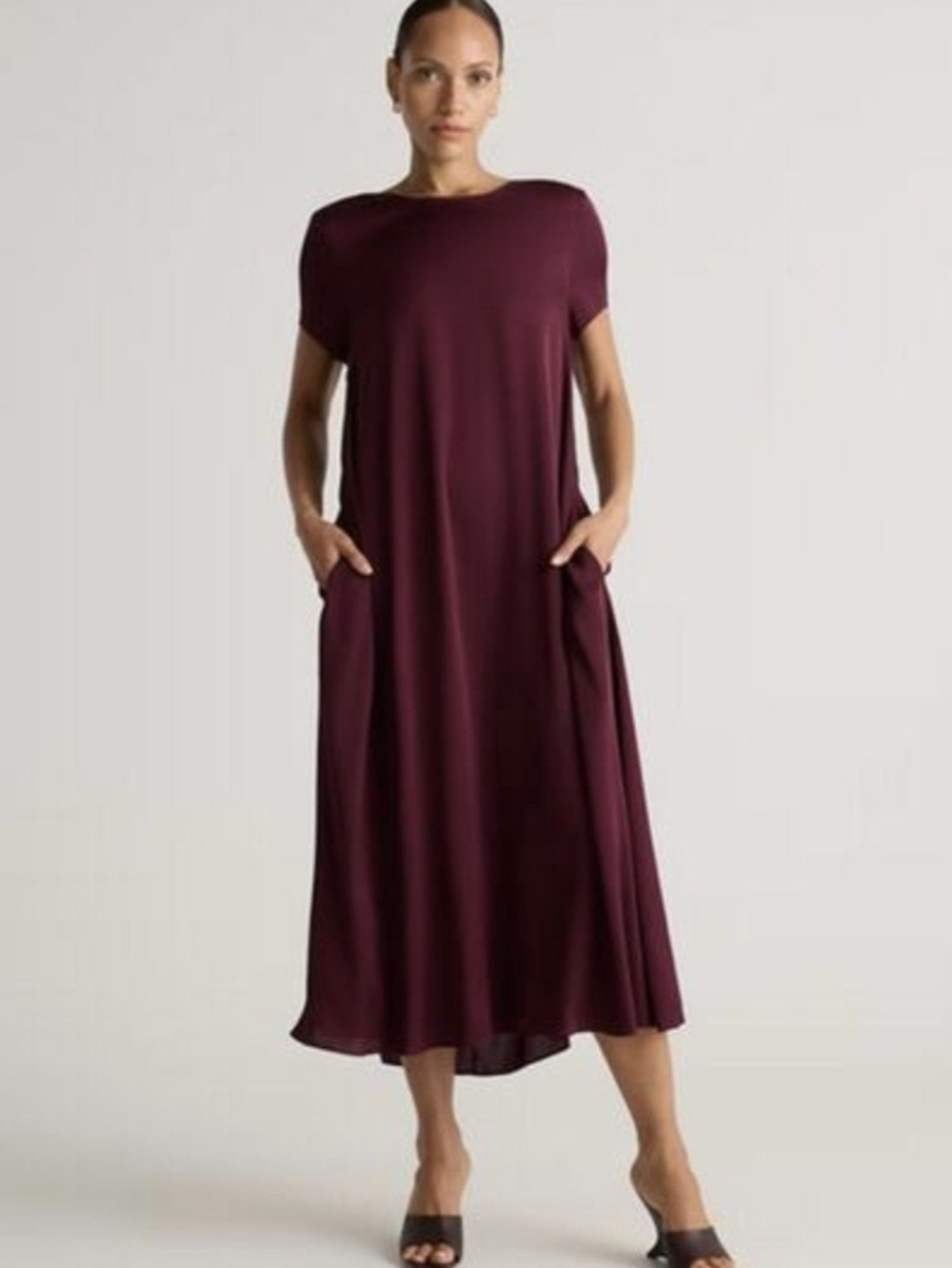 Quince Washable Stretch Silk Voluminous Maxi Dress